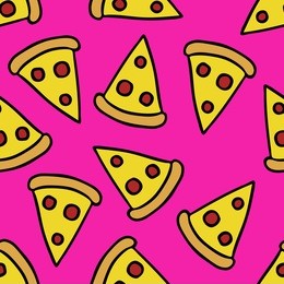 pizza seamless doodle pattern