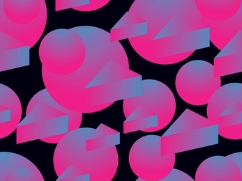 retro futurism seamless pattern. geometric elements memphis in the style of 80's. synthwave retro background. retrowave. vector illustration