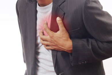 businessman heart attack in isolated