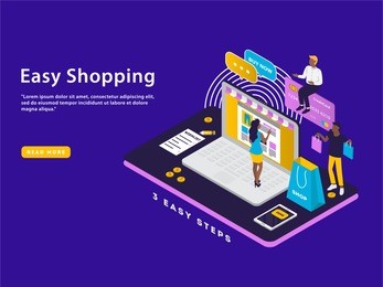 easy shopping isometric vector abstract illustration