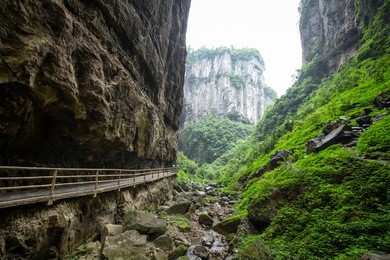 wulong natural bridge park in chongqing china
