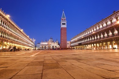 san marco square in the evening,  venice italy.