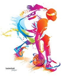basketball player. vector illustration.