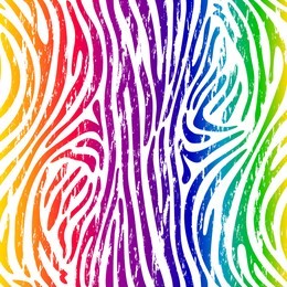 rainbow seamless zebra pattern with strokes. repainted in one click. vector illustration.