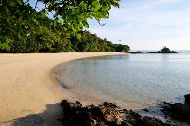 secluded bay on the island pulau kapas in malaysia