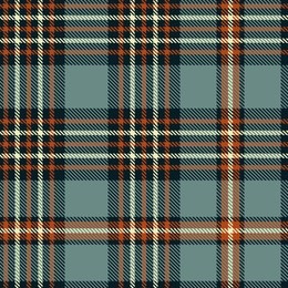 seamless plaid pattern in grayish blue, sienna red, blackish navy and cream