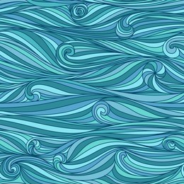 seamless abstract hand-drawn waves pattern, wavy background. seamless pattern can be used for wallpaper, pattern fills, web page background,surface textures. gorgeous seamless nature background