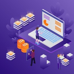 3d infographic business data analysis, landing page template,charts and analyzing statistics with people interacting in a team,for website and mobile website, isometric vector illustration design