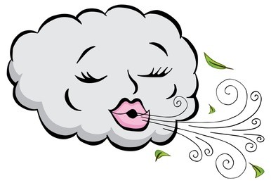 an image of a girl cloud blowing wind cartoon