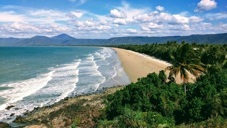 beautiful view over four mile beach in port douglas, queensland, australia