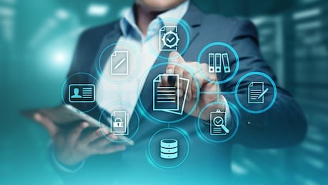 document management data system business internet technology concept.