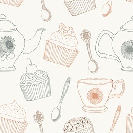 cake retro seamless background