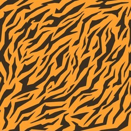 animal skin print, seamless texture. tiger fur, orange stripes pattern. safari repeating background. vector