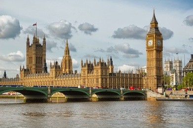 the big ben, the houses of parliament and westminster bridge in london