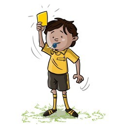 vector illustration, referee, cartoon concept, white background.