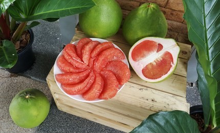 fresh red pomelo this sweet