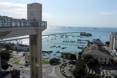 lacerda elevator at historic centre of salvador de bahia, brazil.