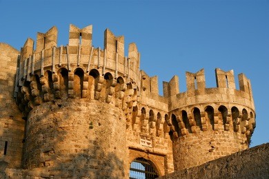 rhodes island, greece, a symbol of rhodes, of the famous knights grand master palace (also known as castello) in the medieval town of rhodes, a must-visit museum of rhodes.