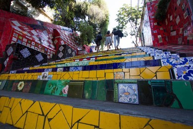 escadaria selarón, also known as the 'selaron steps', is a set of world-famous steps in rio de janeiro, brazil.