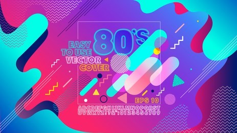 colorful geometric 80's background. retro alphabet font. vintage alphabet vector 80 s, 90 s old style graphic poster cover. eighties style graphic template. easy editable for your design.