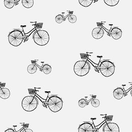 seamless pattern with bicycles - textile or bedsheet quirky design vector.