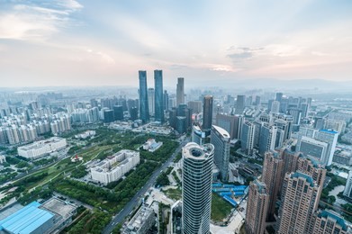 
aerial view of the big city landscape, china changsha  
