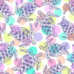 seamless pattern with sea turtles.