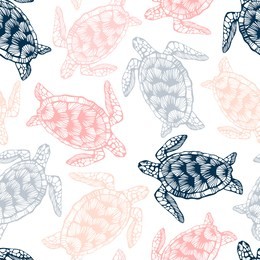 seamless pattern with sea turtles.