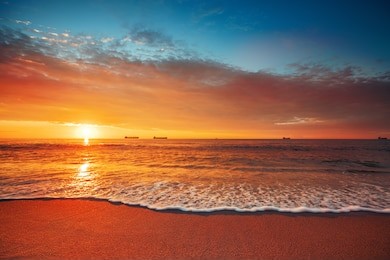 beautiful cloudscape over the sea, sunrise shot
