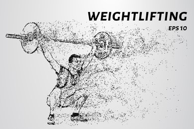 strong man powerlifting. the weightlifter consists of points and circles
