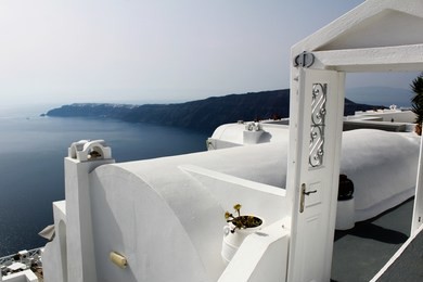 ocean view at santorini island - imerovigli village