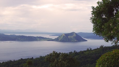 taal volcano island in taal lake in province of batangas, philippines