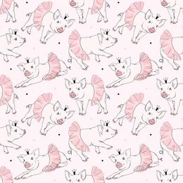 cute piggy ballerina pattern
