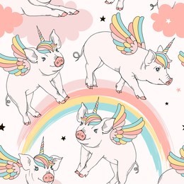 cute piggy unicorn pattern