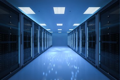 3d rendering server room or data center