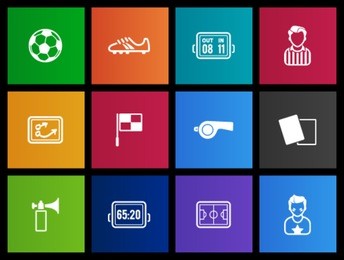 soccer icon series in  metro styles