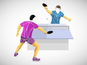 stylized two  player table tennis