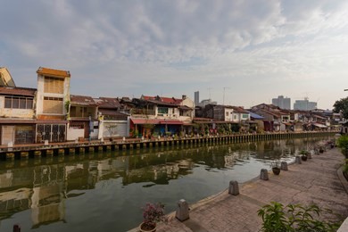 the old town of malacca and the malacca river. unesco world heritage site in malaysia