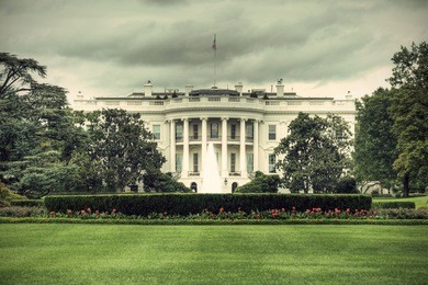 the white house in washington d.c., executive office of the president of the united states, hdr, vintage style