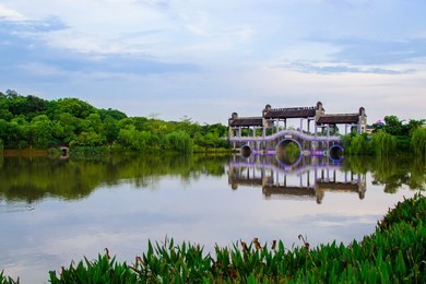 xiaodehu park in foshan city, china