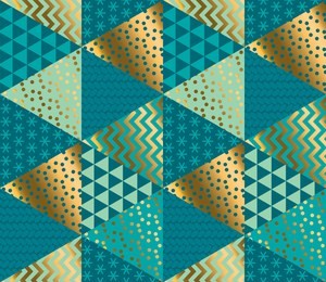 decorative patchwork style mosaic christmas seamless pattern for background, wrapping paper, fabric, surface design. geometric textured decorative repeatable motif 