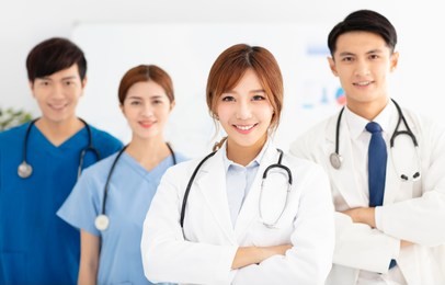 portrait of asian medical team, doctors and nurses.