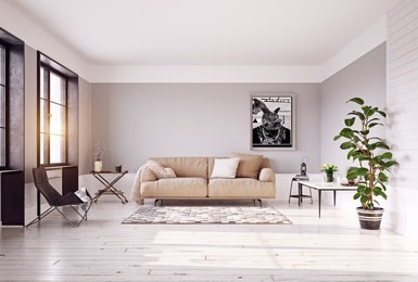 modern living room interior. 3d rendering concept