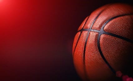 basketball ball on black background.
