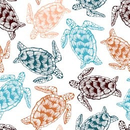 seamless pattern with sea turtles.	
