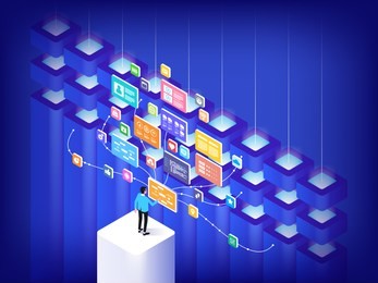 data center concept. high technology. isometric vector illustration