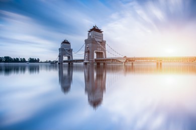 wanfu bridge in yangzhou, jiangsu province, china