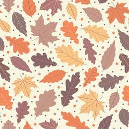 lovely autumn leaves pattern, seamless repeat in warm, light colors. great for textiles, editorial design, wrapping paper etc.