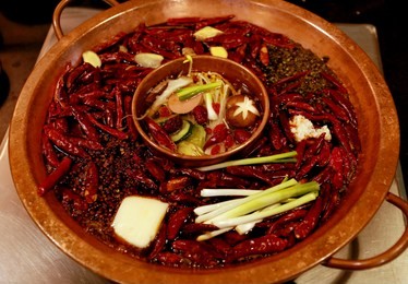 chinese food hot pot chili chengdu sichuan hua go