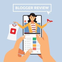 telephone smartphone and mobile modern business product reviews ,blogger review concept.video streamer blogger , live broadcast. online channel. vector illustration cartoon character.